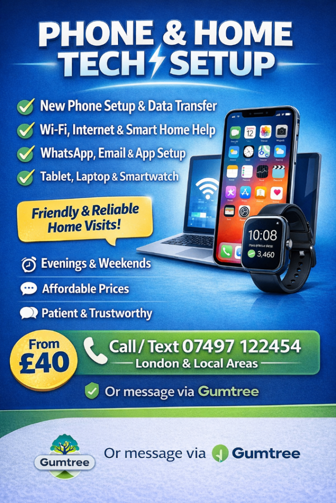 📱 PHONE & HOME TECH SETUP – HOME & OFFICE VISITS