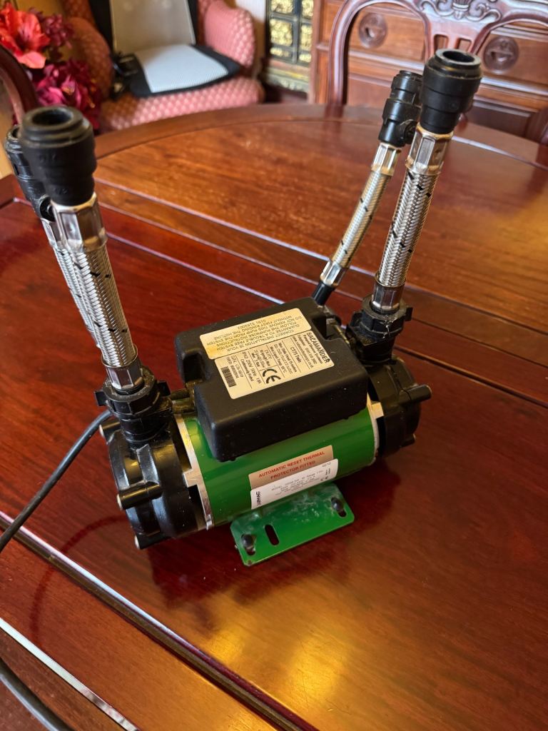 Salamander shower pump