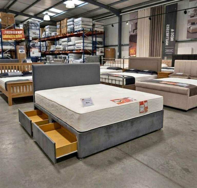 📢SAME DAY DELIVERY Super King Size Divan Bed Base Wi Mattress BrandNew Cash On Delivery Order Now🚛