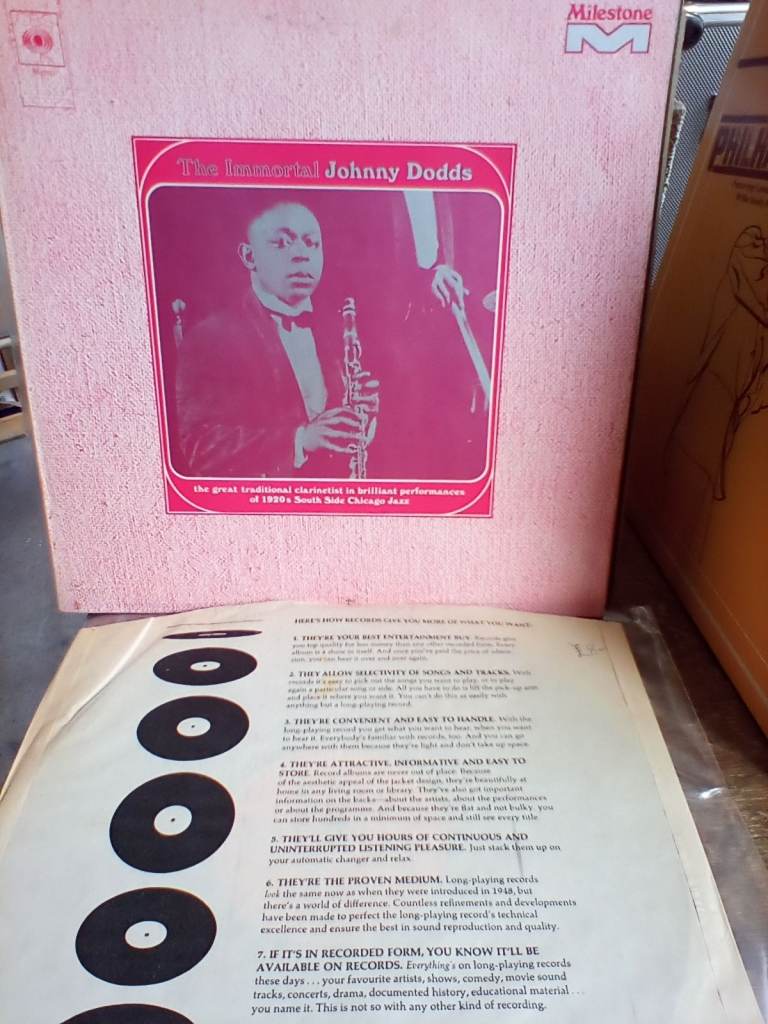 The Immortal Johnny Dodds,. 1920's South Side Chicago Jazz,. Vinyl album,. 