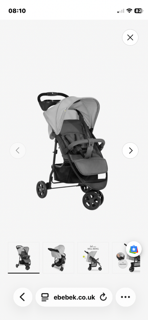 Hauck Easy Fold Baby Stroller - Grey, Compact