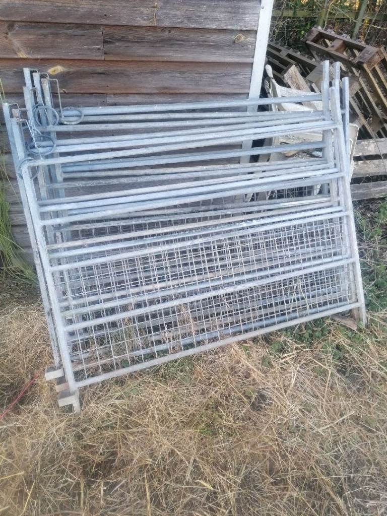 Sheep hurdles. Hay racks etc