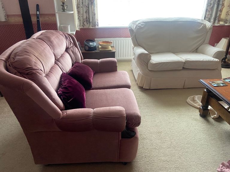 image for 2 x 2 seater sofas washable covers small rental house lounge