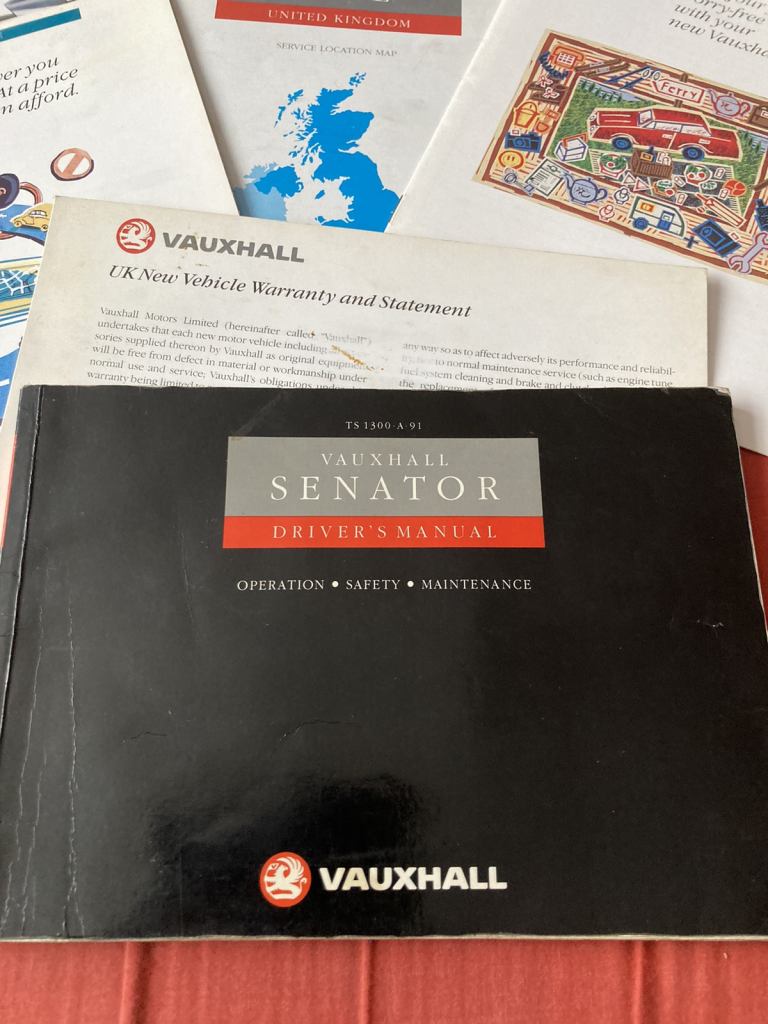 VAUXHALL SENATOR HANDBOOK (X)
