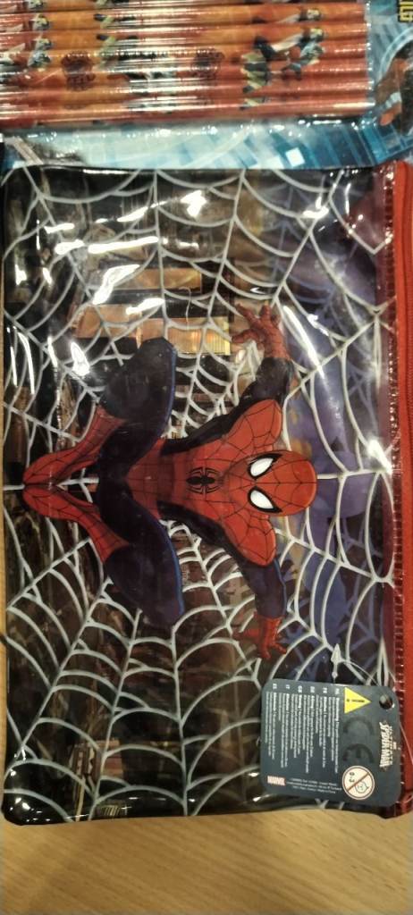 Brand New Spider‑Man Pencil Case & Coloured Pencils + Roald Dahl Book -