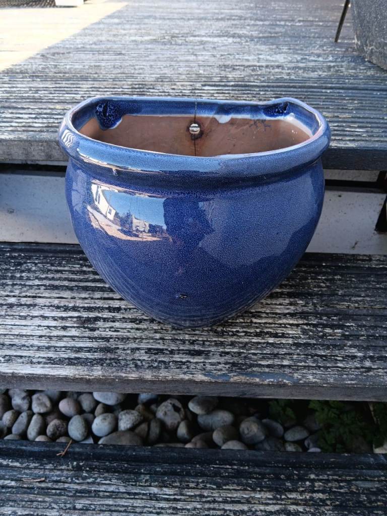 Blue Ceramic Wall Planter – As Good As New