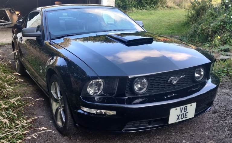 2008 Ford Mustang GT in Black, 4600cc, V8 Petrol, Manual, 3 Door Coupe, LHD, Private Plate V8 XOE