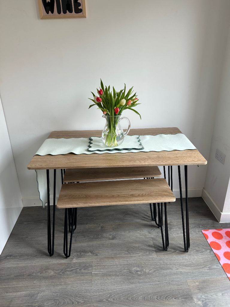 Dunelm dining table and benches