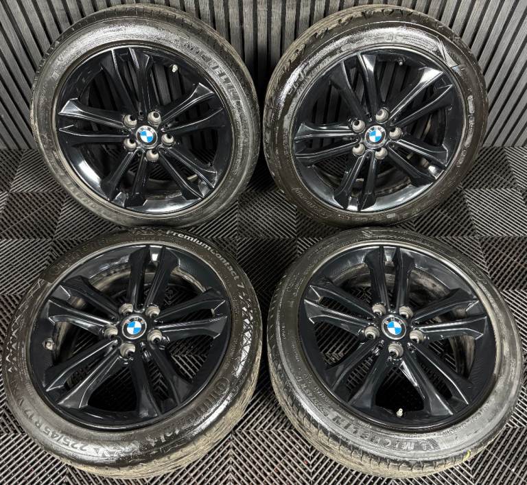 17'' GENUINE BMW 1 SERIES 2 F40 F41 F44 149 BLACK ALLOY WHEELS TYRES