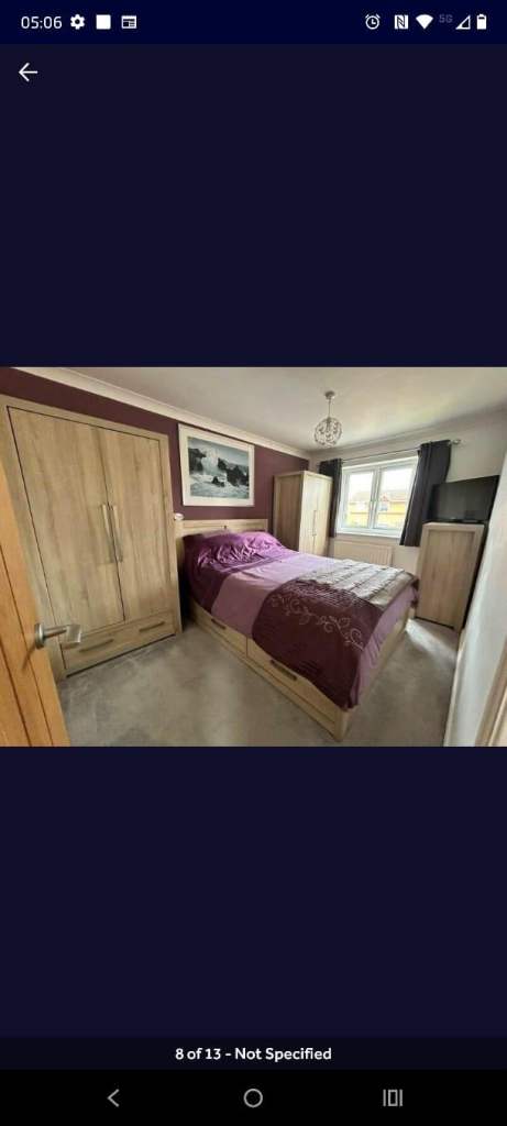Cream Wooden Double Wardrobe - Excellent Condition