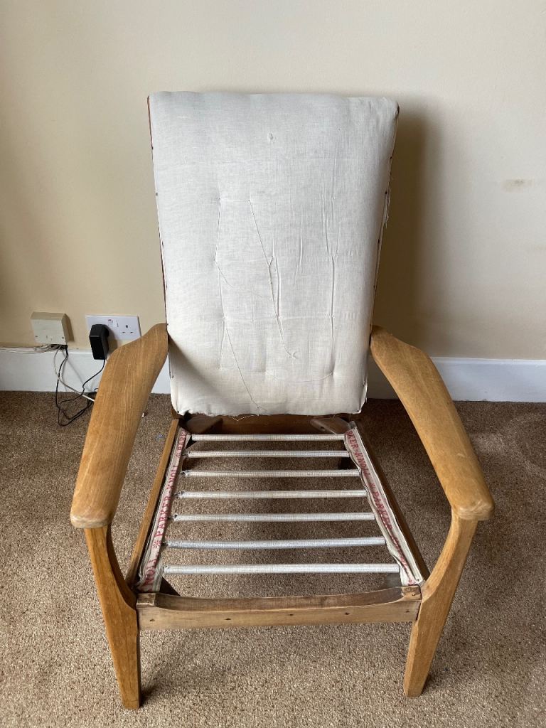 Vintage Parker Knoll armchair in need of restoration/ upcycle a lovely project. 