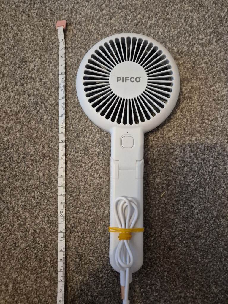 PIFCO Portable USB Fan - White, As Good As New