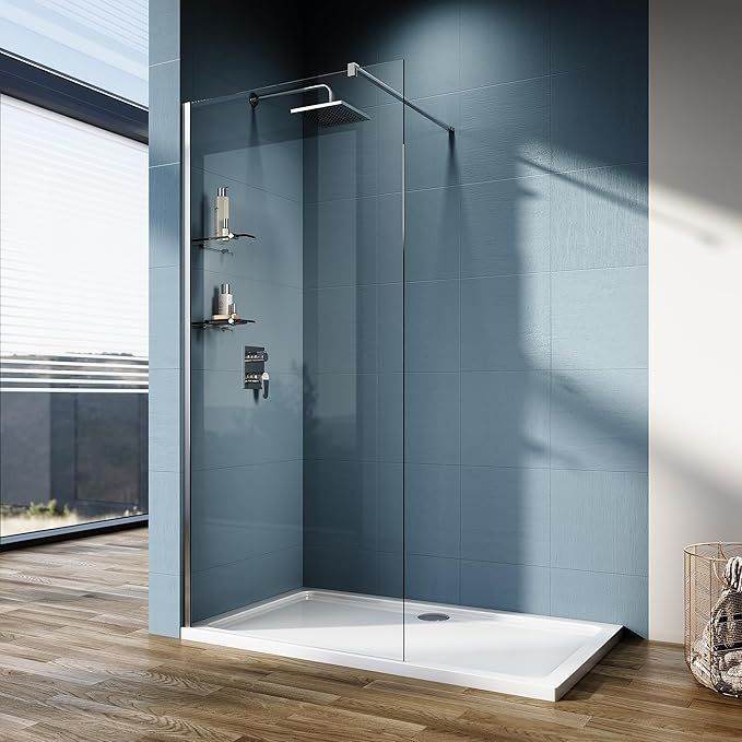 New  Walk in Shower Screen with Two Glass Shelves 760mm