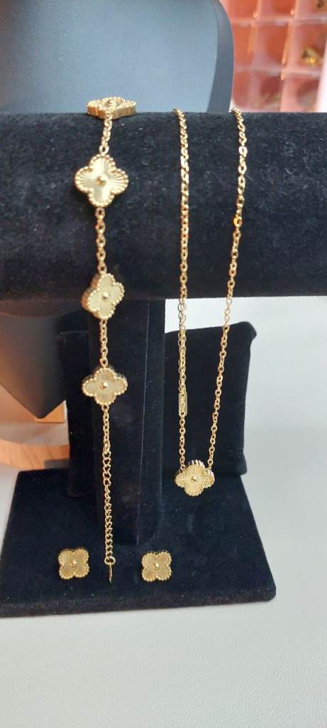 Set Clover 18k Stainless Steel Jewellery women gift 