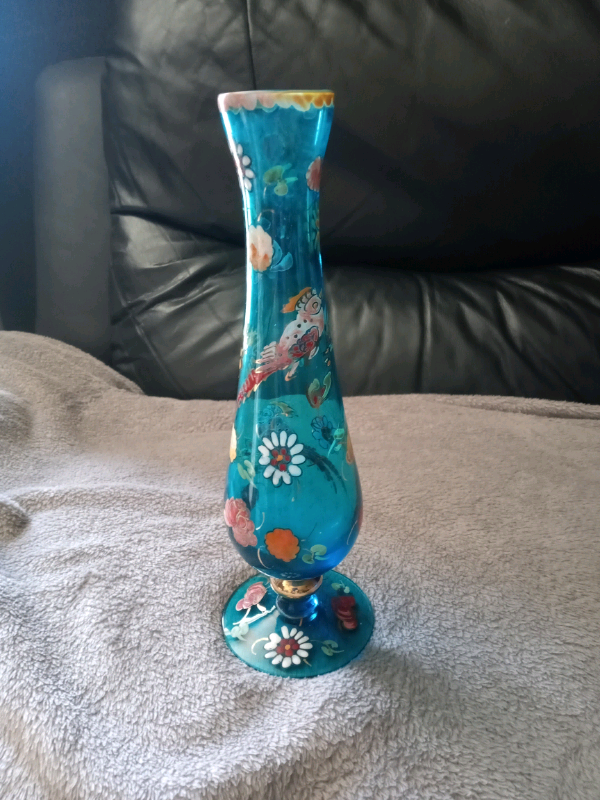 Decorative Blue Glass Vase