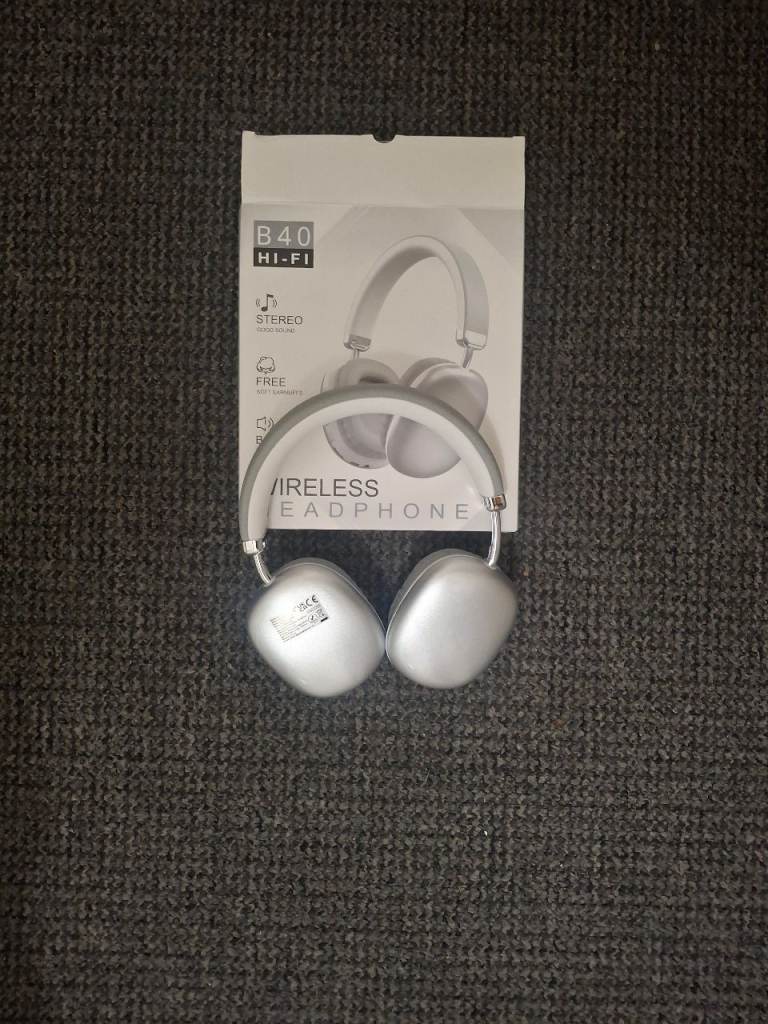 B40 Wireless Hi-Fi Headphones – Silver, New in Box