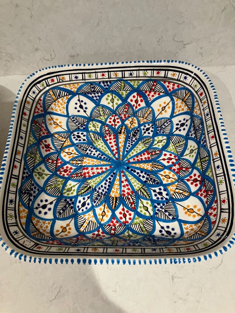 Handmade Tunisian Ceramic Serving Dishes - Oval and Square, As Good As New