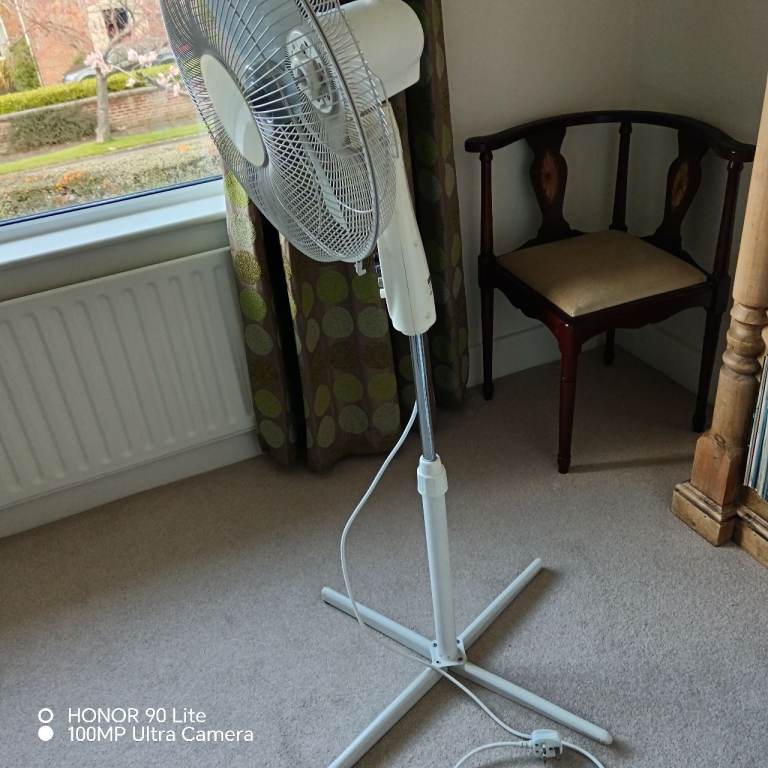 White Pedestal Fan – Good Condition