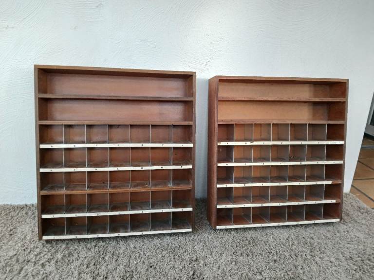 image for Vintage Wall mounted cabinet . Pigeon holes s