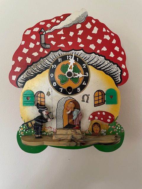 Vintage Toadstool/Mushroom Pendulum Wall Clock