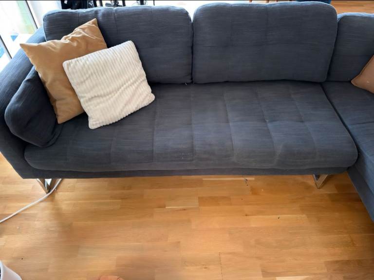 Comfortable Grey L-Shaped Corner Sofa – Good Condition