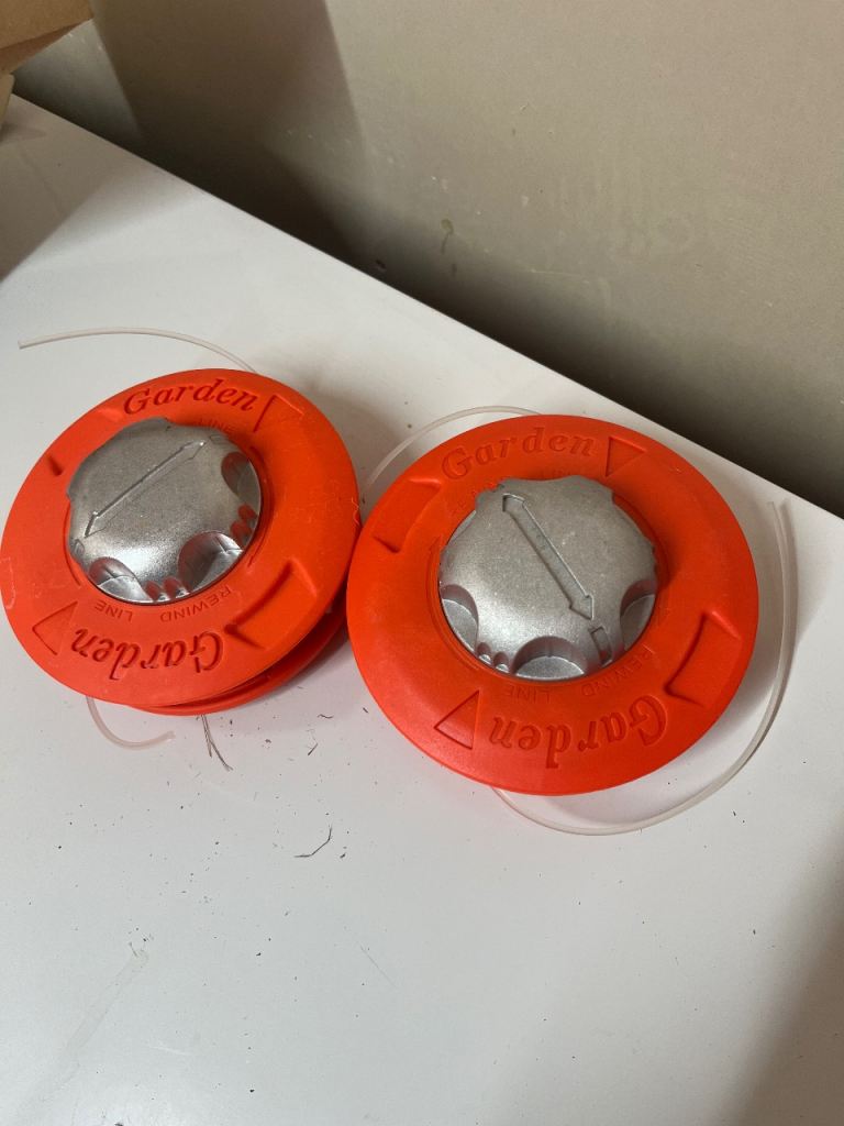 Garden Trimmer Spools with Line – Orange, As Good As New
