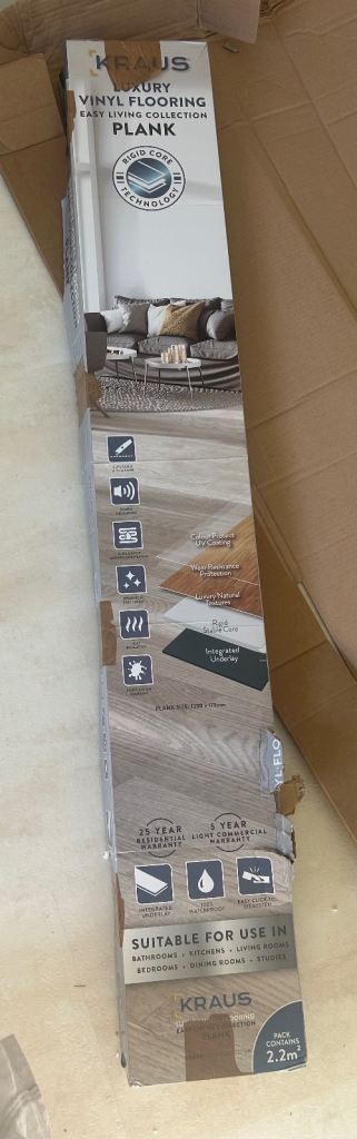 Free. 1 box LVT GREY plank