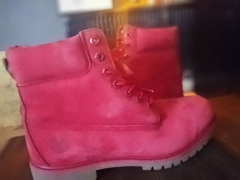 Timberland Red Boots, Size 10.5M, Genuine Leather Upper