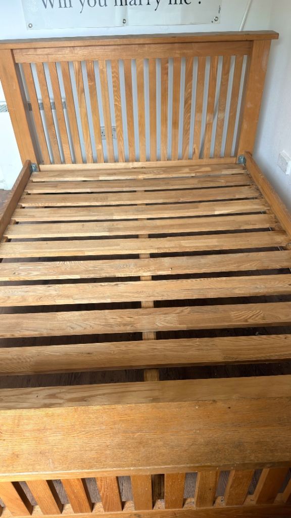 Solid Wooden Double Bed Frame with Slatted Base PENDING COLLECTION..