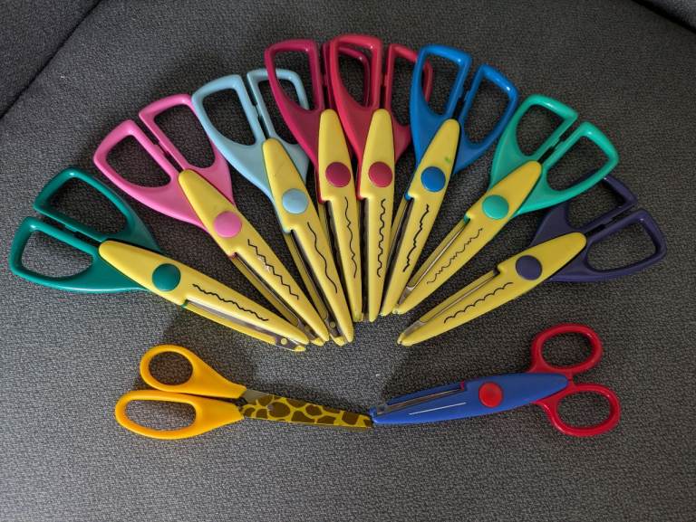 10 X craft scissors. Different cutting pattern.