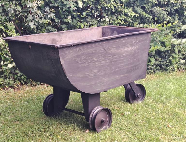 large vintage galvanised grain bin / planter