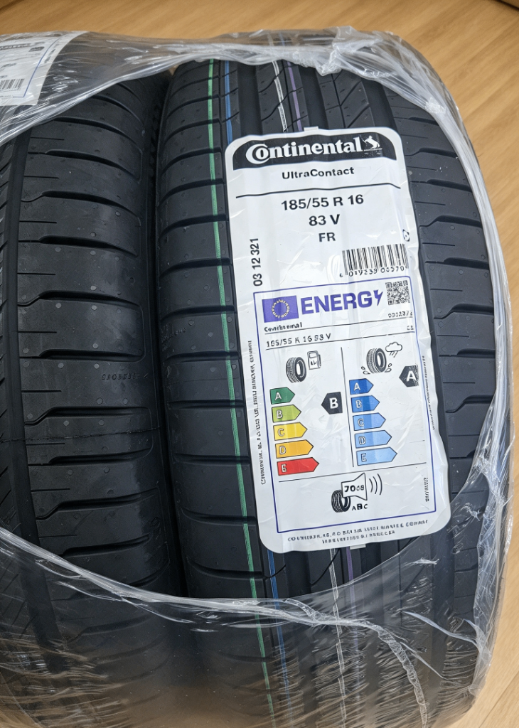 Brand new Continental Ultra Contact 2 tyres, 185/55/16