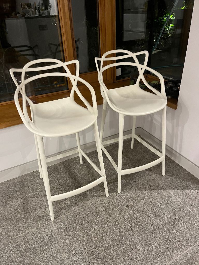 Kartell white bar stools