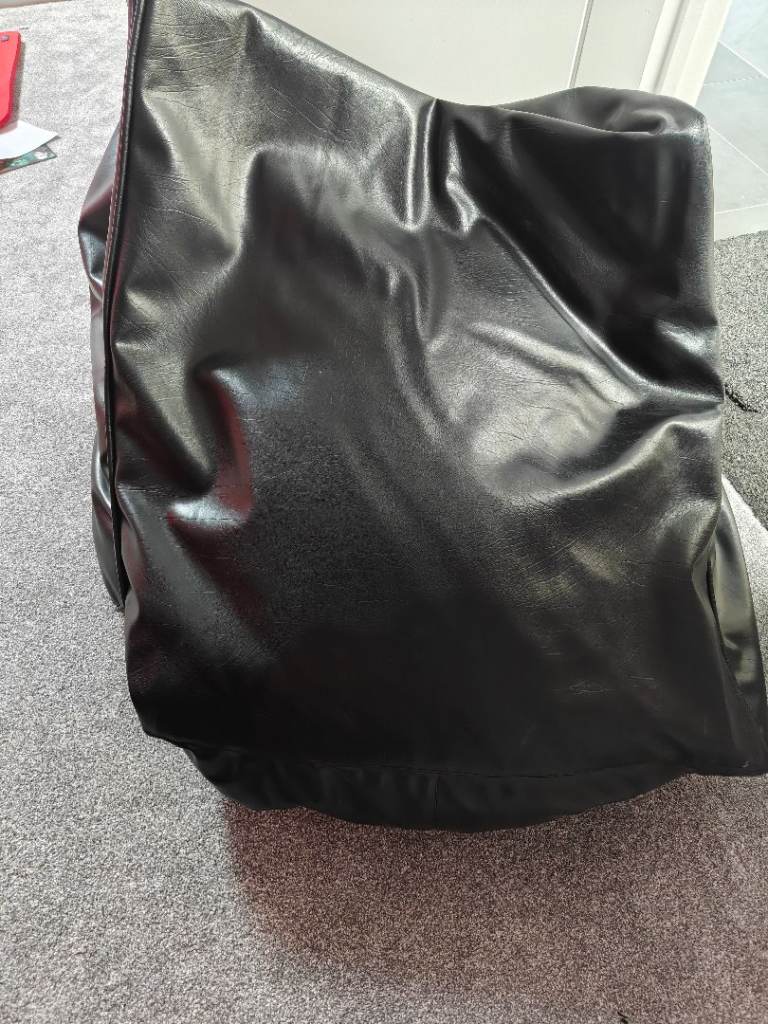 FREE black leather beanbag 