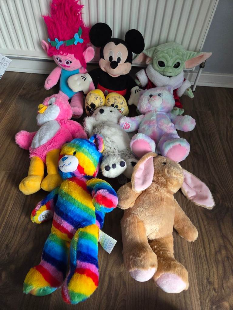 Large Bundle of Soft Toys - Disney, Trolls, Build-A-Bear & More