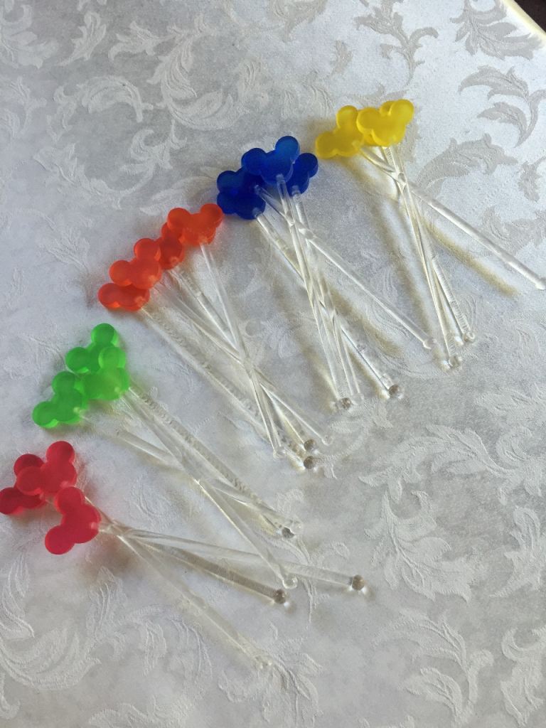 17 DISNEY Mickey Mouse Ear Shaped Drinks Stirrers - UNUSED 