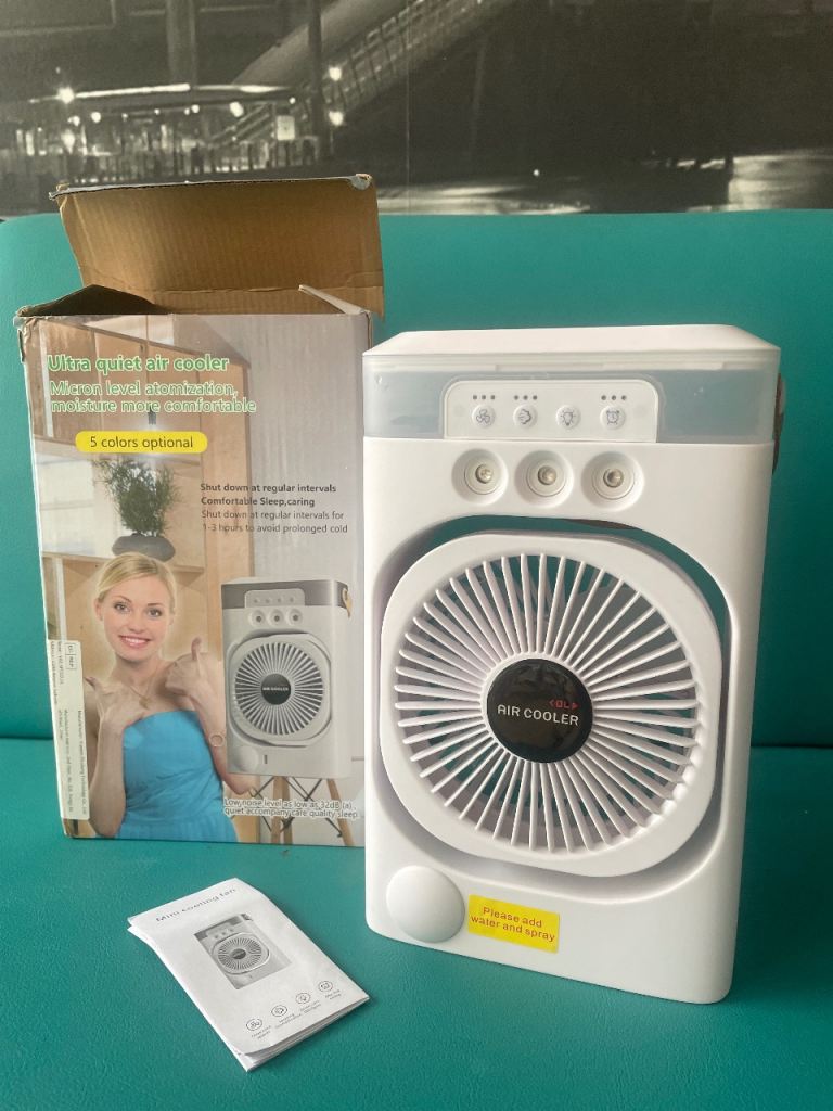 New Portable Mini Air Cooler Fan – White