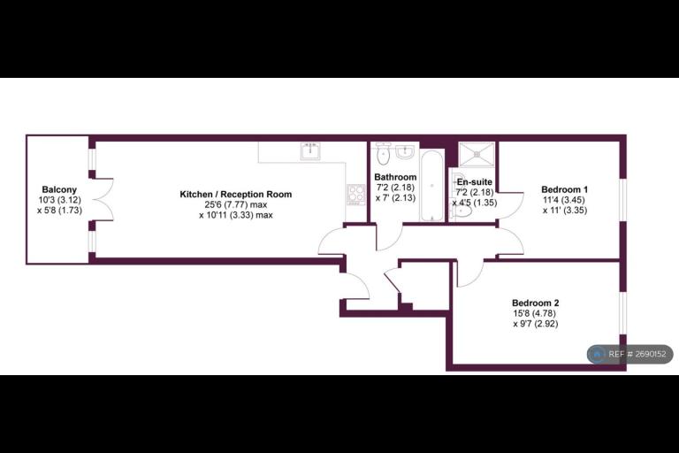 2 bedroom flat in Verona House, Mitcham, CR4 (2 bed) (#2690152)