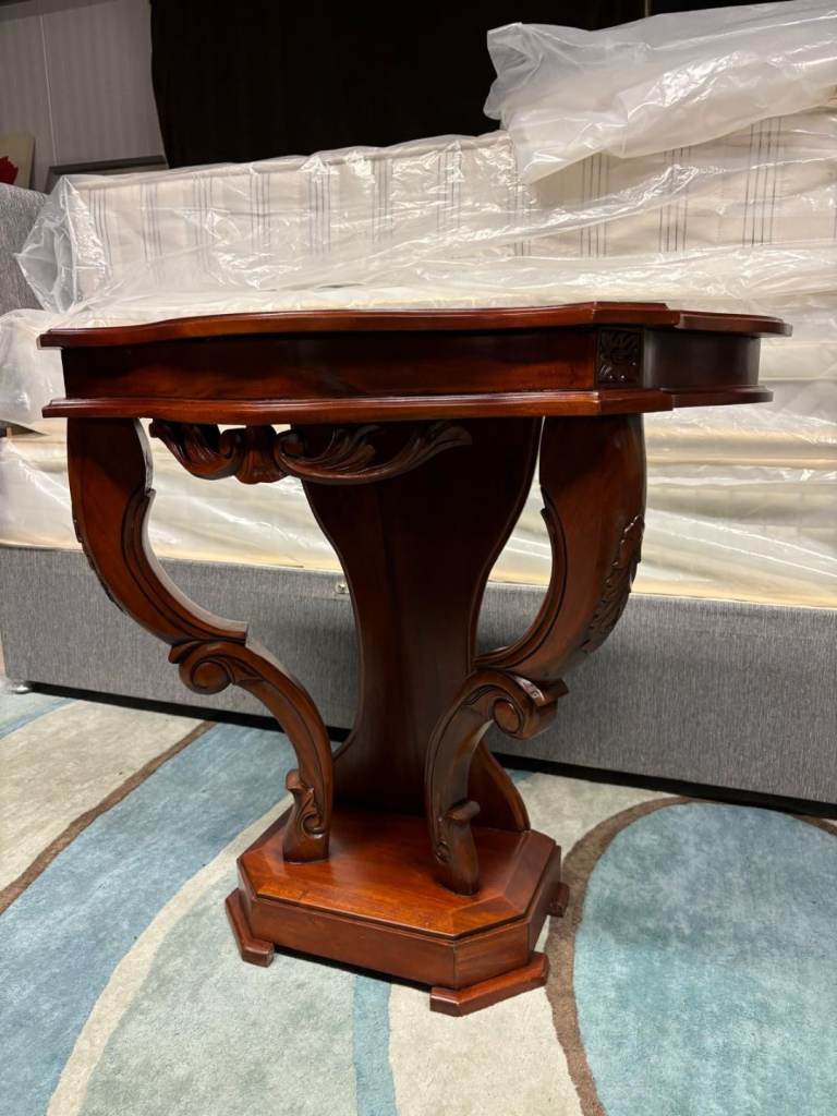 Mahogany Curved Console Table 