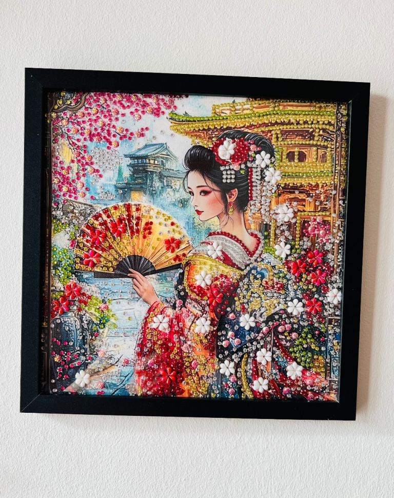 5D DIY Diamond Painting Art Mosaic Craft Handmade With Wood Frame 27.5cm x 27.5cm 
