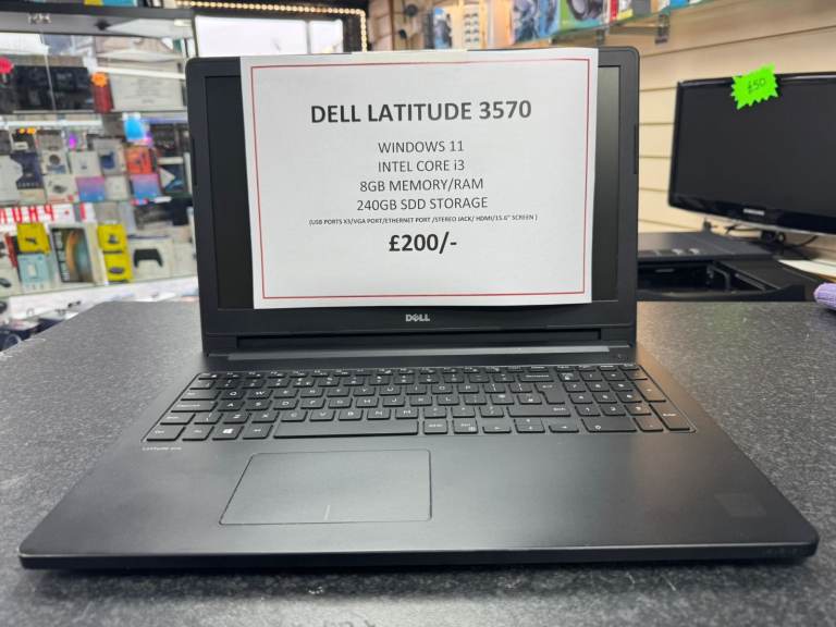 Dell Latitude 3570 15.6" Laptop Intel Core i3 240GB SSD 8GB RAM Windows 11 