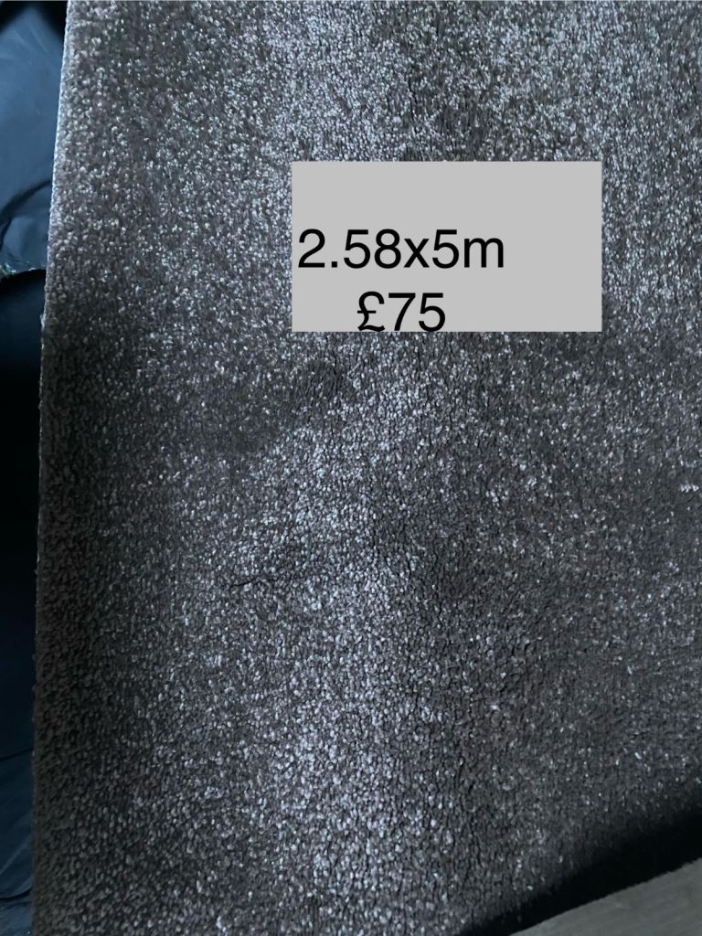 Brown/grey 5m wide carpet remnant 2.58x5m