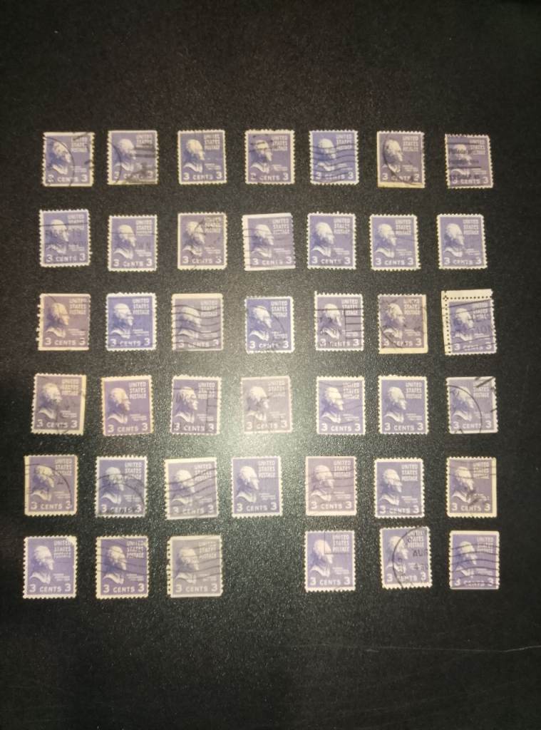 Vintage Rare 1932 Violet Thomas Jefferson 3 Cent Stamp Scott 807 VF-OG Condt