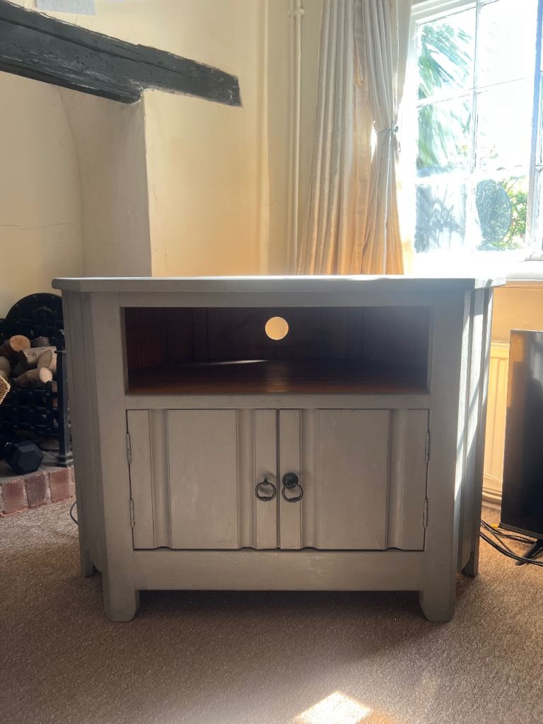 Grey Wooden TV Unit / Corner Cabinet - Good Condition