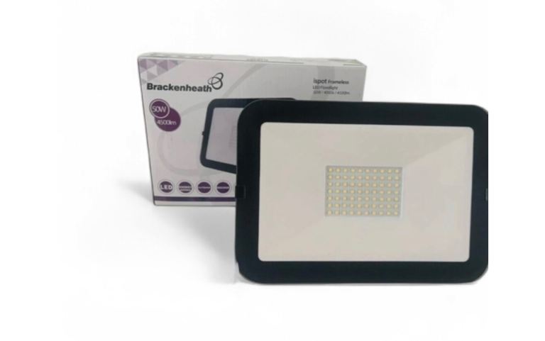Brackenheath Black Floodlight, 50 W, 4500 lm, IP65, 220 -240 V ac