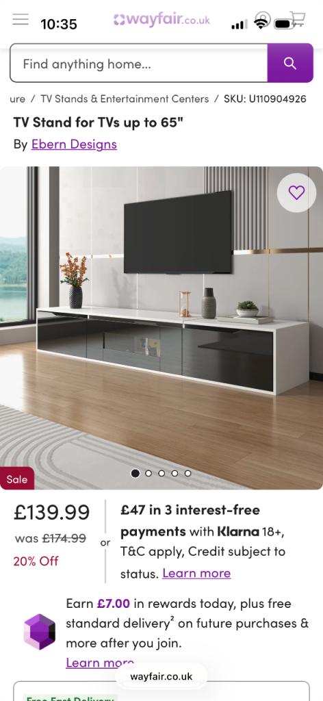 TV Stand with LED Lights - New