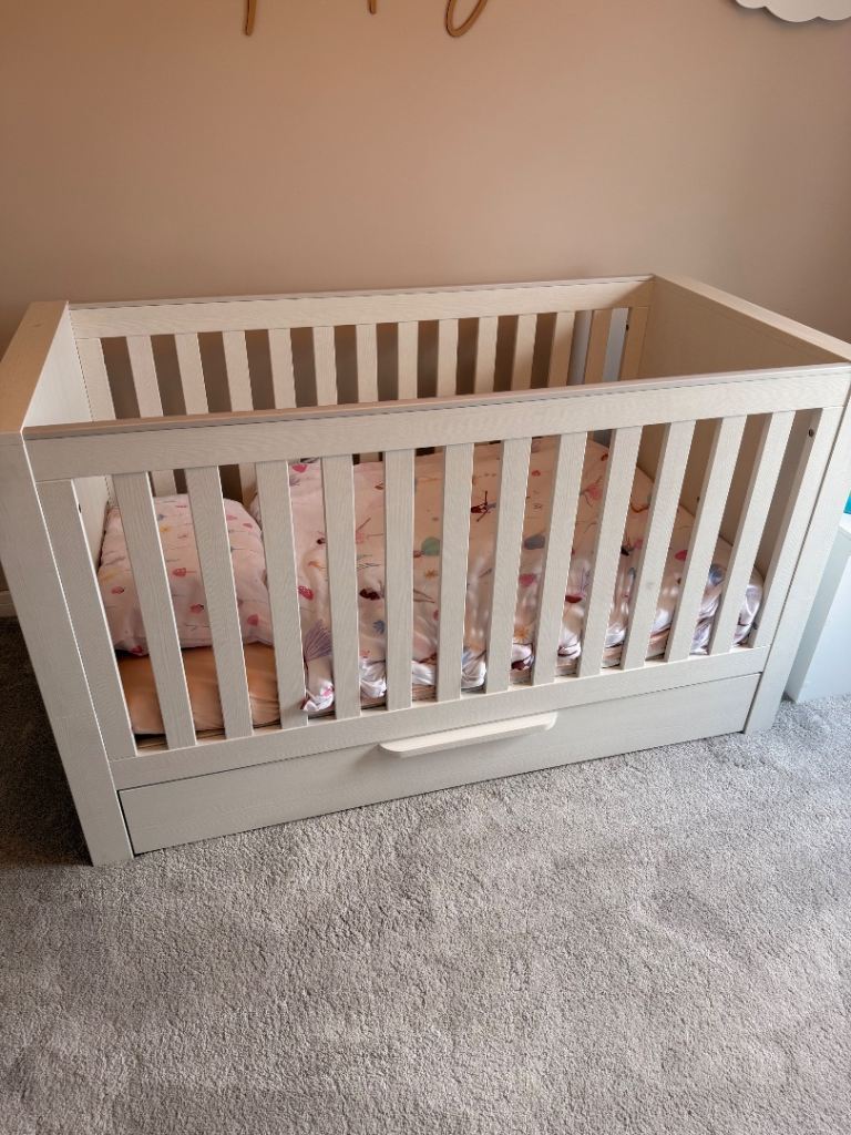 Nursery Furniture Set - Wardrobe, Cot Bed, and Changing Unit