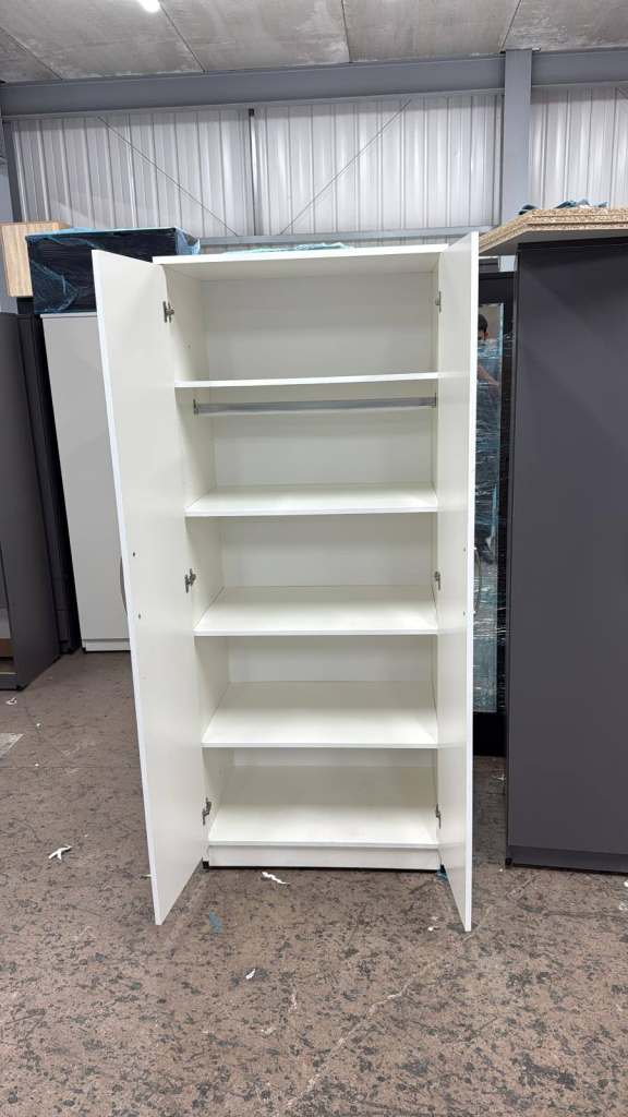 image for Brand new 2 door shelves wardrobe in white 