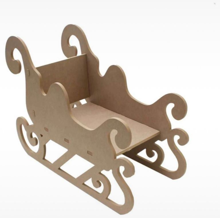 MDF Santa Sleigh 55cm (12 available)