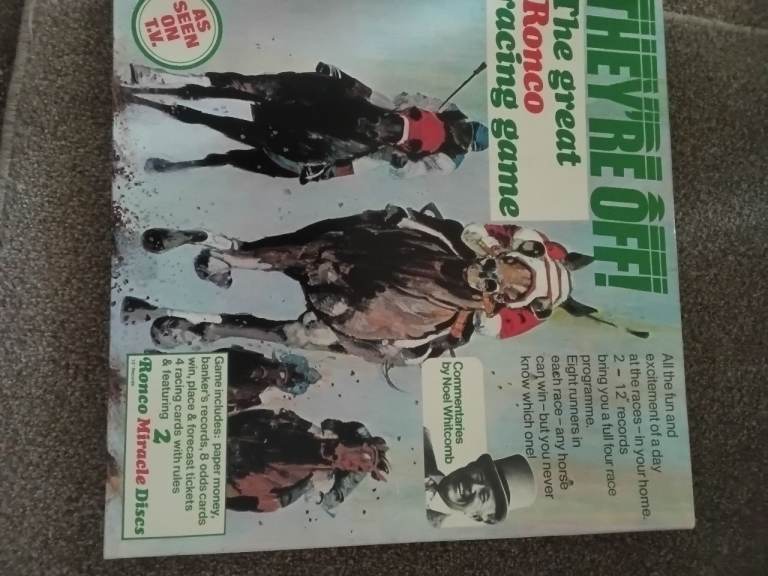Vintage Ronco "They're Off!" Horse Racing Game – Good Condition